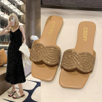 Stiilsed ja mugavad naiste vabaaja &otilde;uesussid, kaunistatud strasskividega 35 khaki