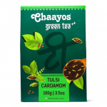 Chaayos Tulsi kardemoni roheline tee | Tulsi kardemoni tee | Terve lehe lahtine tee | Immuunsuse tugevdamine - 100g [50 tassi] | Antioks&uuml;dantne roheline tee | Roheline tee