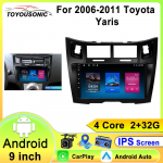9-tollise autoraadio GPS-navigatsioon Toyota Yaris Vizi 2005-2011 jaoks CarPlay Android Auto Bluetooth vasakpoolse rooliga autole 4 core 1GB+32GB carplay