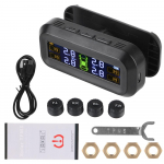 Rehvir&otilde;hu j&auml;lgimiss&uuml;steem p&auml;ikeseenergia TPMS auto rehvir&otilde;hu monitor Rehvir&otilde;hu h&auml;ire temperatuurihoiatus K&uuml;tuse s&auml;&auml;stmine 4 v&auml;lise anduriga External sensors
