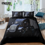 Kodu elamine Luksuslik 3D Veoauto Voodipesukomplekt Punane Veoauto Tekikate Padjap&uuml;&uuml;r Kuninganna ja Kuningas EL/USA/AU/UK Suurus Tekikott Voodipesu US Twin(172x218cm)
