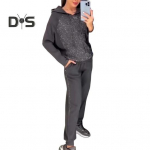 2 tk/komplekt Naiste kapuutsiga p&uuml;ksid &uuml;likond Rhinestone Decor Pikad varrukad Patchwork Sport dressipluus elastne v&ouml;&ouml; p&uuml;ksid Fitness Outfit S&uuml;giskevadine dressid XXXL