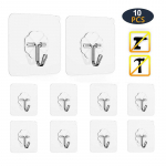 10/20 tk Seinakonksud &Otilde;mblusteta isekleepuvad konksud Ukse seinakinnitused L&auml;bipaistev korduvkasutatav riputuskonks k&ouml;&ouml;gile Vannituppa 10pcs