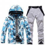 Meeste suusakost&uuml;&uuml;m Kapuutsiga suusajakk ja p&uuml;ksid Komplektid Veekindel Tuulekindel Lumekost&uuml;&uuml;m Soojustatud Soe Talvine V&auml;lislumekate Suusatamiseks Lumelauas&otilde;iduks Meestele top XL/pants XXL