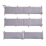 1 komplekt beebi polsterdatud pehmendusega voodikaitseid voodi sisemusse. Komplektis 4 patja. Kaitseb &otilde;rna nahka p&otilde;rutuste eest. Sobib standardmadratsile. Pestav voodikaitse. 130 cm hall