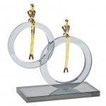 Kerge Luksus Kristall Topelt R&otilde;ngas Alus M&otilde;tleja Kaunistused Disainer Kunst Istuv Figuur Hotelli N&auml;idistuba Aksessuaarid Double Ring Thinker M1002650