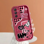 Pehme silikoonist ruudukujulise redeliga printimismustriga telefoni korpus T&auml;iskaanega kaamera p&otilde;rutuskindel kaitse kummist &uuml;mbris Samsungile Samsung A30 valge