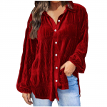 Naiste avar ja moodne universaalne kullast sametist &uuml;hev&auml;rviline pikkade varrukatega tops vabaaja s&auml;rk L sinine