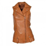 Jope Western Classic Vest Mantel Vest Naiste n&ouml;&ouml;p Lambanahk Nahk pruun S pruun