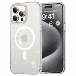 Glitter Bling l&auml;bipaistev pehme magnet&uuml;mbris Magsafe IPhone'ile 16 15 14 13 11 12 Pro Max Plus 16Pro Mac Safe Women Cover Accessory For iPhone 16 Pro Max puhas