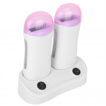 Double Cartridge Wax Depilatory Roller Warmer Heater Vahatamine keha karvade eemaldamiseks valge