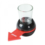 Shot Spinner, Jeu de la Bouteille &ndash;Tourne la Fl&egrave;che et Bois&ndash; Jeu &agrave; boire, jeu de d&eacute;gustation pour f&ecirc;tes Spin The Shot (Noir&Rouge)