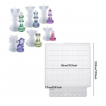 Malevaigust vormikomplekt Malenuppude silikoonvorm ja malelaud Epoksiidvaluvorm Kuningas Kuninganna Vanker Piiskop Knight Ettur T&auml;ielik malelauavorm