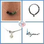 Pierres et Min&eacute;raux. Parure bijoux Bracelet Collier 4 Perles Seraphinite de Russie 8 mm. Taille personnalisable.