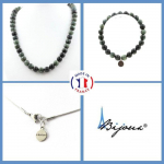 Pierres et Min&eacute;raux. Parure bijoux Bracelet Collier Perles Seraphinite de Russie 8 mm. Taille personnalisable.