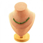 Pierres et Min&eacute;raux. Collier 15 perles Diopside du Br&eacute;sil. Chaine en acier inoxydable Collier femmes, hommes. Taille personnalisabl