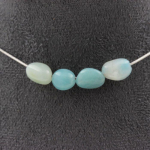 Pierres et Min&eacute;raux. Collier 4 perles Amazonite du Br&eacute;sil. Chaine en acier inoxydable Collier femmes, hommes. Taille personnalisabl
