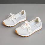 JCF212 naiste valged hingavad tossud 2024, kevad/suvi, paksu tallaga, k&otilde;rgendatud, &uuml;mara ninaga, Korea stiil 37 punane