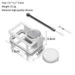 Spordikaamera silikoonist kaitse&uuml;mbris Dji Action 5 Pro t&auml;iskaitse&uuml;mbrisele Kriimustuskindel objektiivikorgi &uuml;mbris koos riputusn&ouml;&ouml;riga must