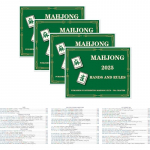 Mahjongi kaardid 2025 k&auml;te ja reeglite juhend, veekindel kaartide komplekt, 4 tk, mahjongi komplekt Mahjongi k&auml;ed ja reeglid, riiklikud ametlikud reeglid puuduvad, mitteametlik roheline