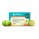 Pilgrim Vitamin C Detan & Brightening Facial Kit with Australian Kakadu Plum | Smoothens & Brightens Skin | glowing skin with Vitamin C Serum 5ml