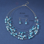 Bohemia kaelakee k&otilde;rvar&otilde;ngaste komplekt naistele helmed ehete komplektid mitmekihiline kaelakee