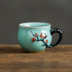 CHANSHOVA 50/70ml Chinese Handmade Plum pattern Ceramic Tea cup small Coffee cups with handle China porcelain Mugs Tea set T014 50-70ml