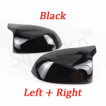 Auto Car Rear View Side Mirror Cover Trim for BMW F25 X3 F26 X4 F15 X5 F16 X6 2014 2015-2018 Bright black Carbon Fiber Style 1 pair black