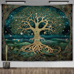 Keldi Elupuu Gobel&auml;&auml;n Seinakinnitus Toa Dekoratsioon Esteetiline Joogamatid Maastikugobel&auml;&auml;nid Seinakunst Dekoratiivsed Altarlinad 29x37in 74x94cm