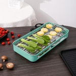 Electric Grill Easy Clean 2 in 1 Korean BBQ for Eggs Pancakes Barbecue