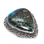 Natural Chrysocolla Gemstone 925 Sterling Silver Jewelry Ring Size 7.5 q9v95