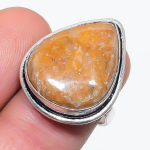 Natural Ghost Eye Jasper Gemstone 925 Sterling Silver Jewelry Ring Size 7 h6v19