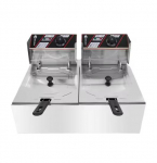 Kaubanduslik elektriline kahekordne 6 l+6 l silindriga frit&uuml;&uuml;r Praetud kana friikartulid Varustus Suupisted Kiirtoidu &otilde;lipraadimismasin 110 V EU Plug&Double Tank&220V