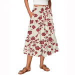 Naiste lendlevad volangidega &auml;&auml;ris, joonega maksiseelikud elastse v&ouml;&ouml;kohaga elegantsed mitmekihilised Boho pikad seelikud XL arbuusipunane v&auml;rv