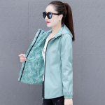 Naiste mitmek&uuml;lgne kapuutsiga kahepoolne jope - kevad/s&uuml;gis vabaaja lahtine tuulejope 4XL helesinine v&auml;rv