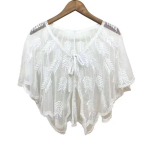 Retro 1920. aastate helmestega litriga sall, vintage klapp, &otilde;htune keeb, l&auml;bipaistev v&otilde;rk, tikand, leht, naiste bolero peoaksessuaarid One Size