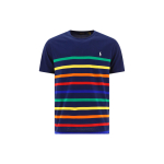Polo Ralph Lauren SS22 Triibuline &Uuml;mmarguse Kaelusega L&uuml;hikeste Varrukatega T-s&auml;rk Meeste Topid Sinine 860413-001 S blue