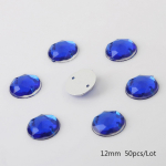 500 tk &Otilde;mblemine Flatback Rhinestones &Uuml;mmargused Akr&uuml;&uuml;lhelmed &Otilde;mble peale Strass Kristallkivid DIY K&auml;sit&ouml;&ouml; Scrapbook Kaunistamiseks 12mm sinine