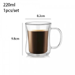 YWDL 200ml Kahekordse seinaga klaasist kohvitass Kuumakindel espressotass Termoisoleeritud tass Latte Cappuccino Tee jaoks Joogiklaaside komplekt 200-220ml