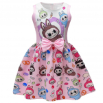 Laste T&uuml;drukute Anime Multifilm Elf Prindiga Varrukateta Vibu Vabaaja Peokleid 140cm