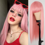 Pikk sirge veinipunane must hall roosa parukas tukkidega s&uuml;nteetiline juukseparukas naistele kuumakindlad parukad Cosplay balliparukas kuld