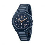 Maserati Stile Kronograaf Sinine sihver Kvarts R8873642008 100M Meeste k&auml;ekell sinine
