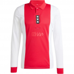 Adidas Originals Amsterdami juubel Ajaxi logo Niiskust juhtiv Kitsa l&otilde;ikega Pikkade varrukatega Jalgpallis&auml;rk Meeste pealisr&otilde;ivad Valge JF6340 M