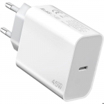 Charguer Rapide 45W USB-C pour Samsung Galaxy S25 Ultra/S25 Edge/S25+/S25 FE/A17 - Blanc