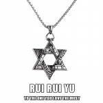 Kuueharuline Davidi t&auml;he ripats kaelakee Kahepoolne retro titaanist terasest punk ehted meestele poistele None