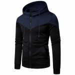 Kontrastjakid Meeste Slim Fit Kapuutsiga Meeste Pusad Vabaaja Mood Meeste Pikkade Varrukatega Spordijakid XL valge