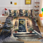 J&otilde;uluvana Lumivaade 3D-prinditud pol&uuml;esterist padjap&uuml;&uuml;r, tekikott, kahe- v&otilde;i kolmeosaline komplekt EU Single 135*200