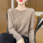 Naiste ka&scaron;miirkampsun Qinghe ka&scaron;miir 30% ka&scaron;miir 70% vill s&uuml;gis-talvine pullover soe ja moekas L pruun