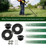 Trimmer Top Rebuild Kit Strimmer Line Spools Easy to Install High Performance Cover