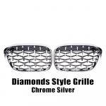 Kroom H&otilde;bedane Teemantstiilis Esikaitseraua Neeruv&otilde;red BMW X1 F48 F49 2016-2019 jaoks L&auml;ikiv Kahekordse Liiniga Stiilis &Uuml;lemised V&otilde;red Diamond-Silver